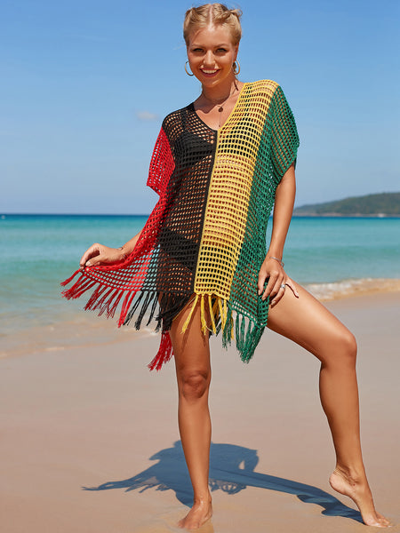 Vestido pareo de red malla para playa veraneo cubrir bikini
