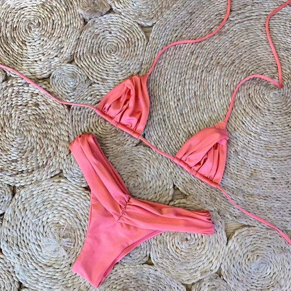 Laura in - Bikini Bañador para Mujer de color liso brillante