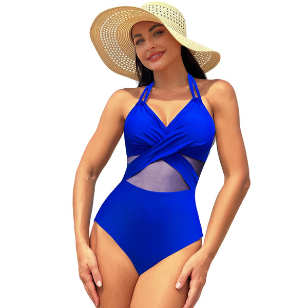 Nuevo bikini bañador con chiffon medio transparente