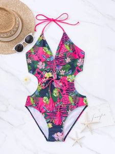 Nuevo bikini bañador de estampado floral con cordones ajustables