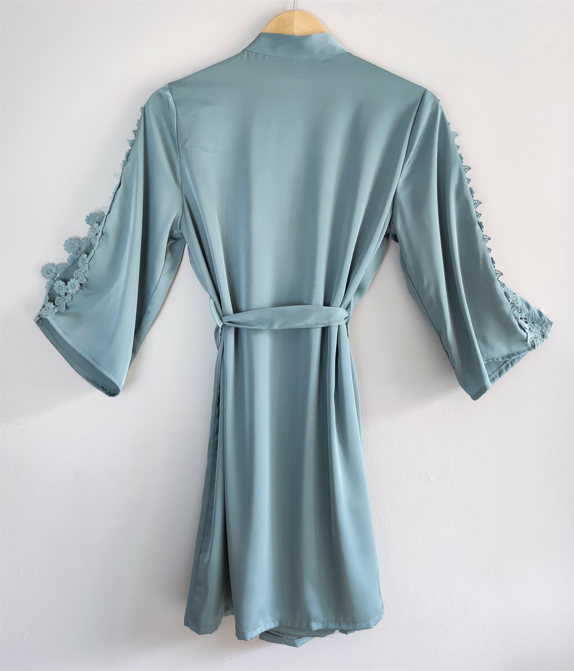 Pijamas de seda satén para mujer, bata kimono y/o vestido camisón de color liso sólido.