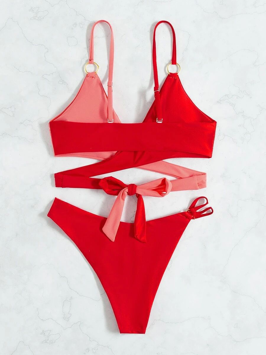 Laura in - Bikini Bañador para Mujer de Bicolor Liso. Conjunto de 2 Piezas Top y Braguita para la Playa Este Verano