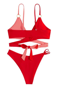 Laura in - Bikini Bañador para Mujer de Bicolor Liso. Conjunto de 2 Piezas Top y Braguita para la Playa Este Verano