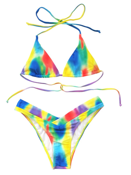 Laura in - Bikini Bañador para Mujer de color verano teñido anudado.