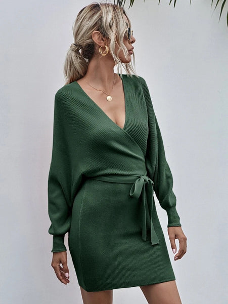 Laura in - Jersey vestido cárdigan de lana y visco para mujer, una elegancia calentita de esta Navidad